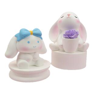 卡通立体DIY抱桶兔可爱兔卖萌兔汽车香薰石膏摆件蜡烛硅胶模具