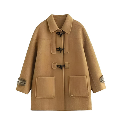 特大码高级感复古休闲毛呢外套女