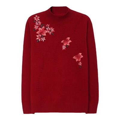 恒源祥新款妈妈装%羊毛衫套头毛