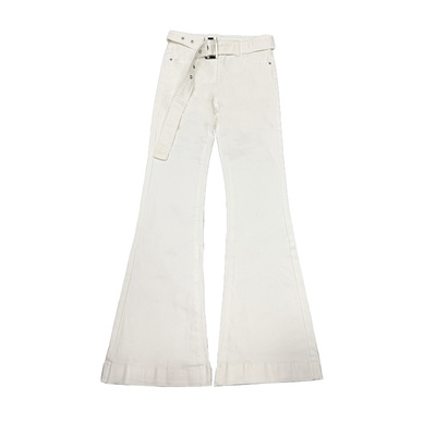 低腰喇叭裤长裤白色低腰喇叭裤