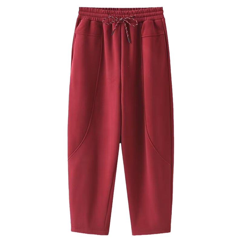 2025年冬装新款加绒哈伦裤女大码胖mm宽松显瘦休闲保暖阔腿弯刀裤