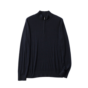 限量鼎奢 BC版12000  18针100%精纺山羊绒  男士半高领拉链羊绒衫