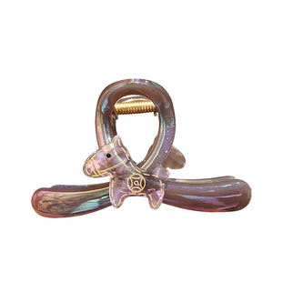 幻彩人鱼姬小马抓夹女2026新款高级感镭射发夹后脑勺盘发鲨鱼夹