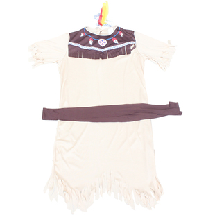 野人服装头饰儿童成人原始人印第安表演衣服非洲土著篝火晚会道具