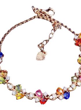 欧美新款仿真糖果碧玺四叶草手链