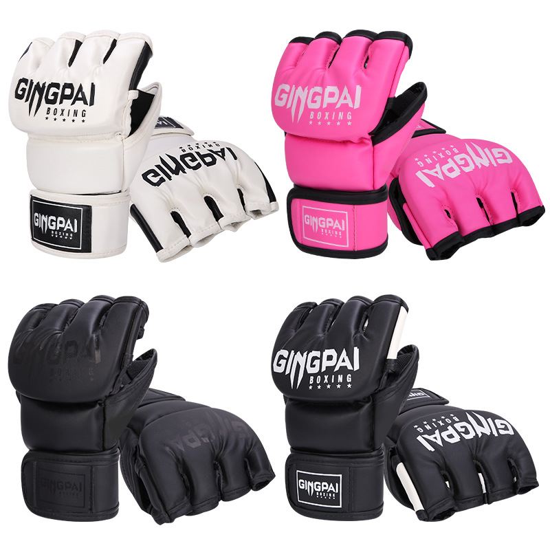 半指拳套成人男女拳击手套五指透气实战mma训练手套散打搏击格斗