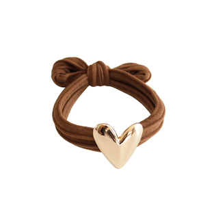 韩国金属爱心橡皮筋女扎头发绳高弹力低马尾发圈网红气质简约头绳