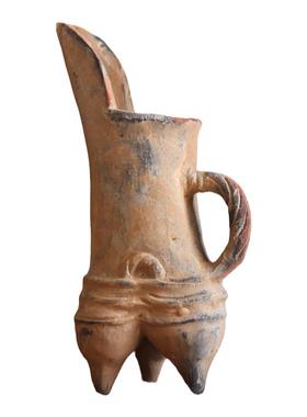 仿古陶器摆件大汶口灰陶器具炊具新石器文化陶鬶陶鬲陶土工艺品