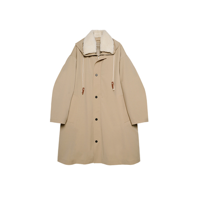 精仿羊毛可拆卸毛领内胆派克服