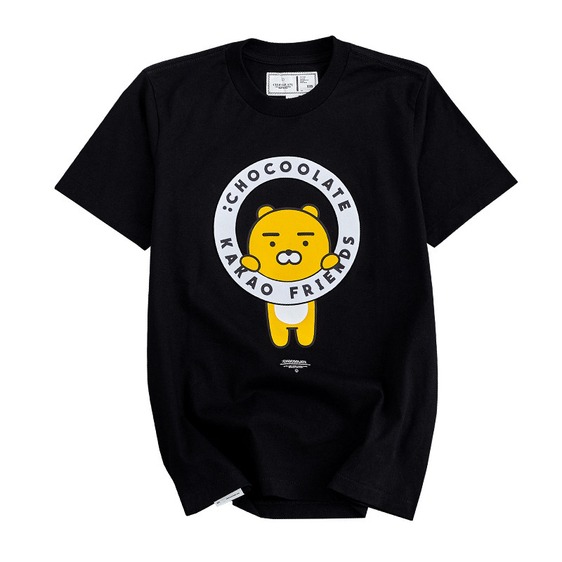 清仓Ryan小熊CHOCOOLATE夏短袖男女t恤亲子情侣kakao桃子卡通印花