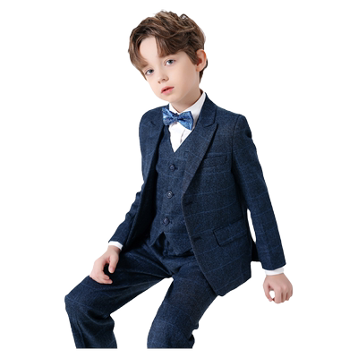罗蒙儿童西装中大童男童英伦西服