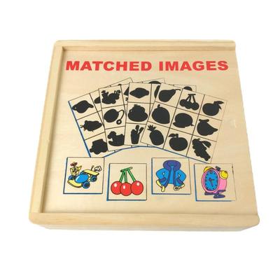 蒙氏教具幼儿童找影子配对玩具拼图板图卡片木质早教宝宝影子配对