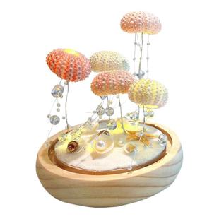 创意海胆壳水母灯材料包创意小夜灯氛围灯母亲节活动手工DIY礼物