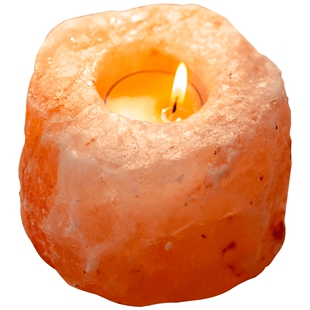 掬涵天然玫瑰矿盐蜡烛烛台水晶盐灯浪漫烛光氛围欧式摆件装饰礼品