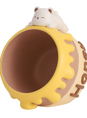 创意可爱小熊蜜罐钥匙收纳摆件