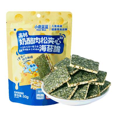 小鹿蓝蓝海苔夹心脆高钙奶酪肉松非油炸磨牙饼干健康儿童零食