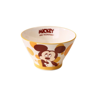 正品米奇陶瓷斗笠碗家用5英寸面碗小号儿童成人饭碗微波炉餐具