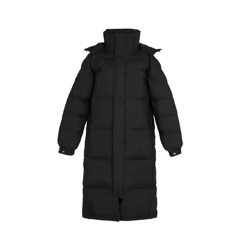超长中戏款羽绒服男女2023新款冬季保暖过膝加厚校服情侣大码外套