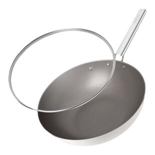 德世朗0涂层炒锅纯钛熔覆层无涂层家用炒菜锅电磁炉燃气灶通用