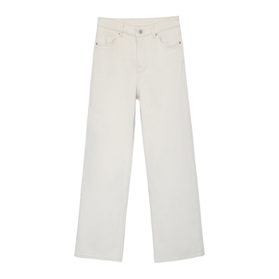 因由 秋冬加绒温暖时髦直筒复古水洗棉显瘦简约气质休闲牛仔裤女