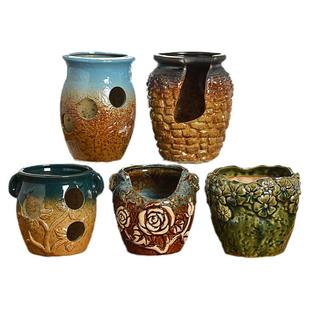 多肉花盆破口陶瓷大号特价清仓透气创意室内肉肉植物小花盆大口径