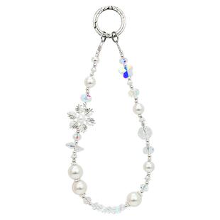 晶珠雪花手链手机挂件手链手机壳挂绳新款轻奢小众精致高级感ins风原创设计感限量挂饰女挂件钥匙防丢链条