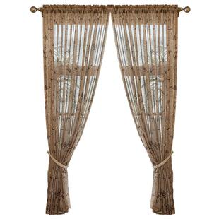 法式复古印花纱中古风客厅卧室窗帘透光亚麻纱短帘遮挡帘厨房半帘