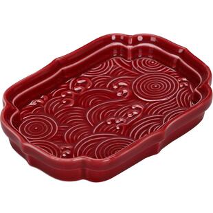 陶瓷中式糕点盘高脚点心盘红色订婚布置甜品结婚喜饼婚庆水果摆盘