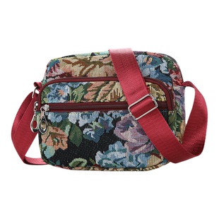 新款花布单肩包女迷你休闲旅行斜挎背包生意收钱包装手机零钱包