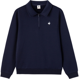 【网球】乐卡克法国公鸡2025年秋冬新品男款加绒保暖运动翻领卫衣