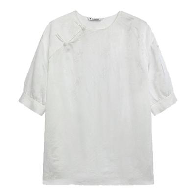 【新中式】播盘扣圆领短袖衬衫女商场同款宽松气质上衣BDR2HD1396