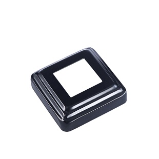 铁艺配件镀锌铁皮冲压铁艺脚盖黑色方管圆管遮丑盖栏杆装饰盖底盖