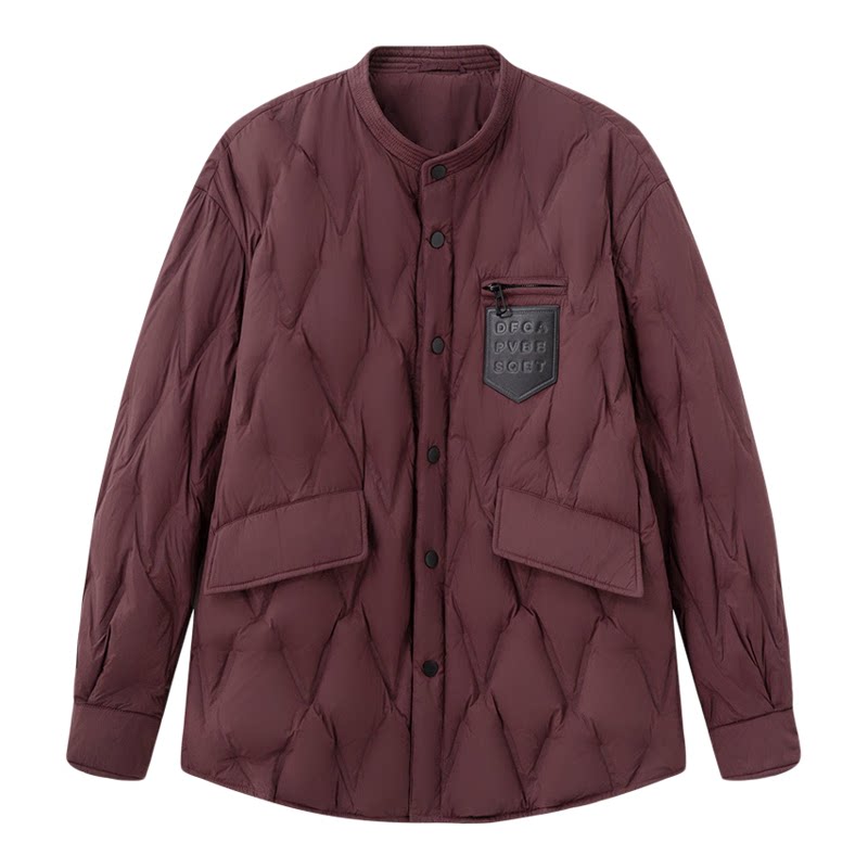 罗蒙情侣款轻薄羽绒服2026冬季新款男休闲短款衬衫式立领保暖外套