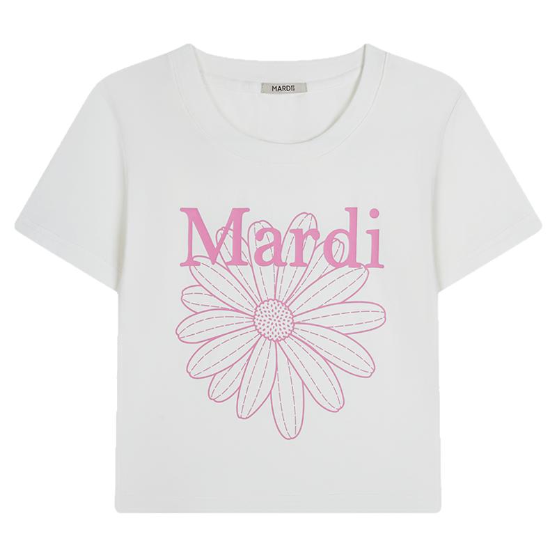 MARDI官方正品雏菊时尚辣妹风短袖T恤短款修身上衣女26年夏新款