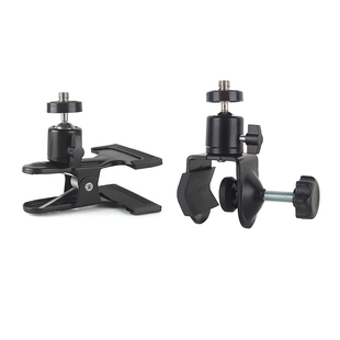 补光灯支架金属大力夹1/4云台旋转可调节角度摄影棚拍照录视频万向夹具反光板辅助配件手机直播底座桌面圆管