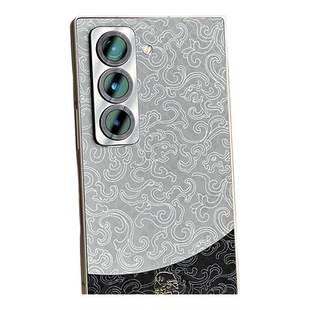 适用三星W25撞色背膜w26双色拼接w23/w24个性素皮后膜三星ZFold6背膜ZFold5后膜ZFold4素皮膜ZFold3后保护膜