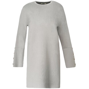 PEIPEI佩佩孕妇装简约风秋装小个子宽松秋装大码毛衣连衣裙上衣冬