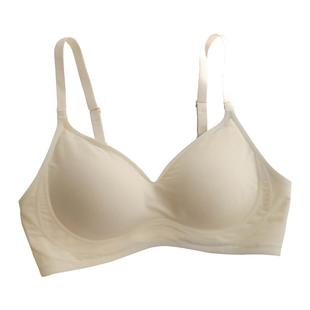 日本牛奶丝无痕无钢圈内衣女聚拢大胸显小3D软支撑睡眠文胸罩薄款