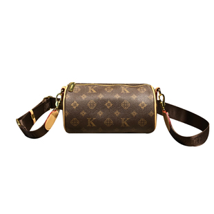 香港品牌包包女款2025新款大容量复古圆筒包真皮时尚单肩斜挎小包