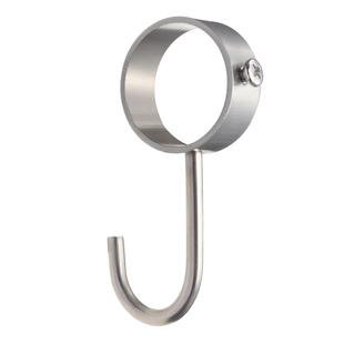 套管圆形穿挂钩304不锈钢加厚晾衣杆防风活动勾子厨房浴室S型承重