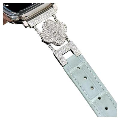 QALUO适用iwatch美洲鳄竹节表带