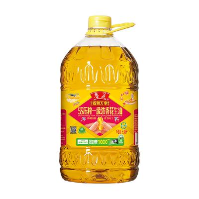 鲁花香飘万家5s压榨花生油6.08L×1桶
