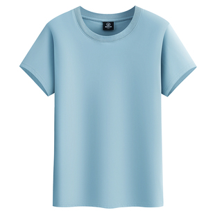 2件】夏季100%新疆棉短袖T恤男士运动纯色宽松纯棉半袖圆领打底衫