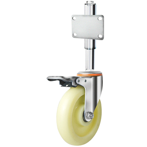 大门轮子万向轮3寸弹簧减震脚轮铁门伸缩轮子弹簧万向升降轮重型