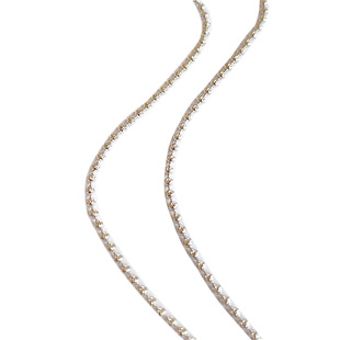 S925纯银项链钻石链爆闪毛衣链颈链珠珠链无吊坠不掉色锁骨链银链