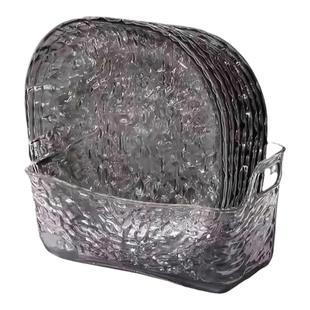 轻奢简约冰川纹家用吐骨碟餐桌垃圾盘网红透明桌面吐骨碟小盘子套