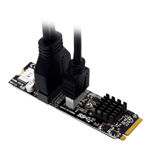 CY 10GBPS适用于NVME M.2 M-Key PCIe转前置USB3.1 TYPE-E+20P IDC扩展卡USB3.0 NGFF转接卡 M.2 转双20pin