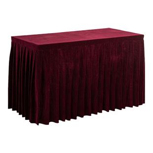 订做会议室桌布长方形长条商务展会签到台裙加厚金丝绒布艺桌套罩
