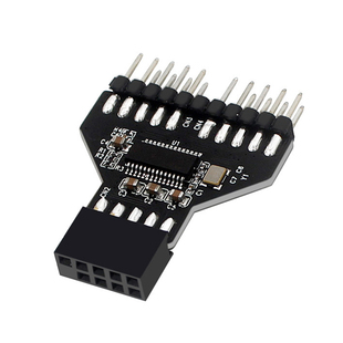 主板USB9针一分二一分四杜邦分接线USB2.0 9PIN转双9PIN扩展线HUB