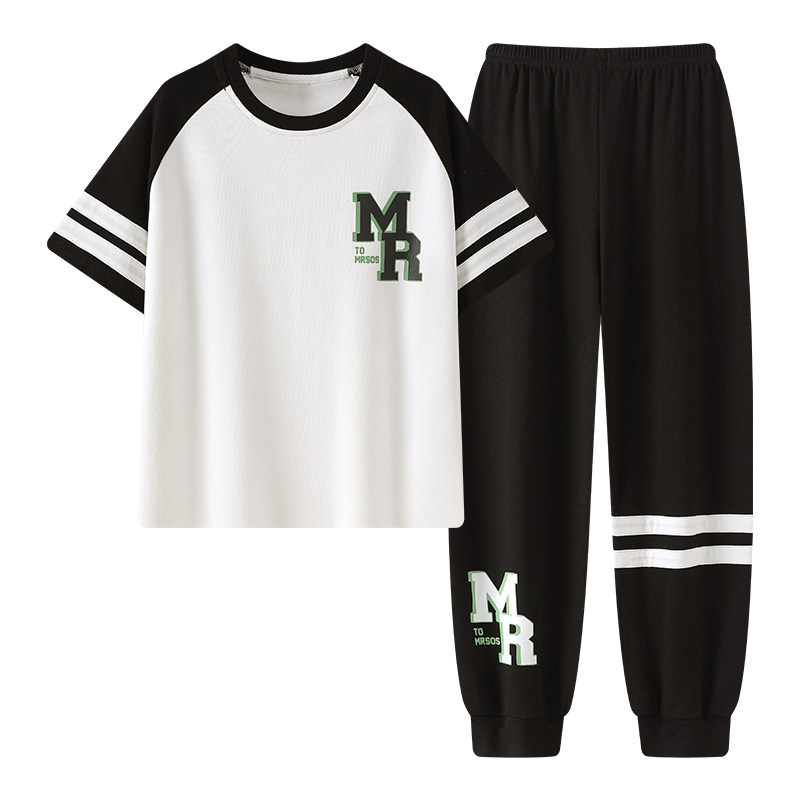 纯棉女款夏季短袖字母大码家居服